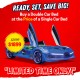 Premium  Racing Blue Double Car Bed for Kids