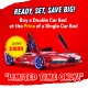 Premium Kids Racing Red Double Car Bed 