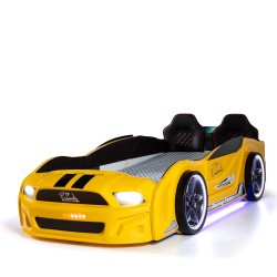 Children's Racing Car Night Bed Yellow for Boys an...