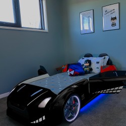 GTX Sports Black Racing Car Beds with Lights and S...