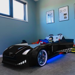 GTX Sports Black Racing Car Beds with Lights and S...