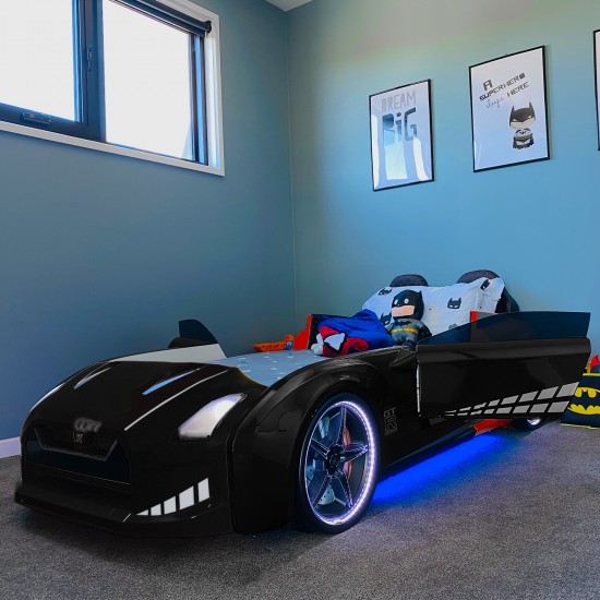 GTX Sports Black Racing Car Beds with Lights and Sounds