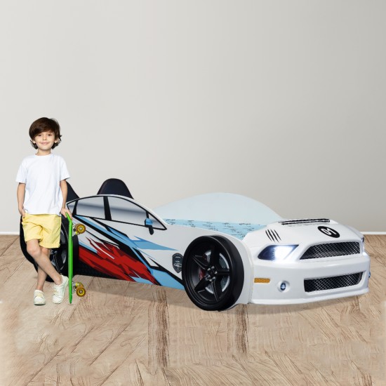 Children Racing Car Night Bed For Boys Girls 