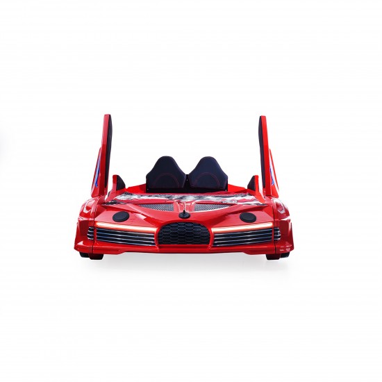 Premium Kids Racing Red Double Car Bed 