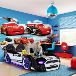 Children's Racing Car Night Police Bed for Boys an...