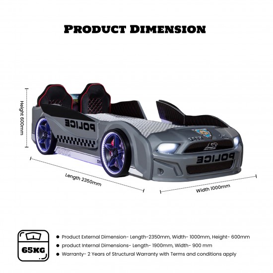 Children's Racing Car Night Bed for Boys and Girls 