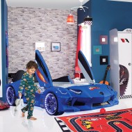 Children's Novelty Thunder Race Car Beds with Head Lights and Sounds