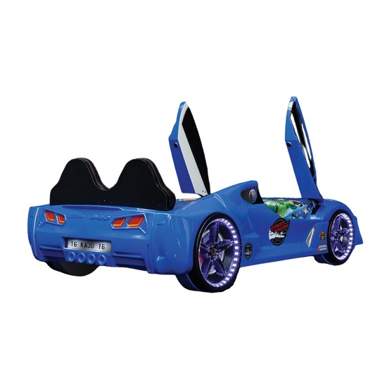 Premium Kids Racing Blue  Car Bed 