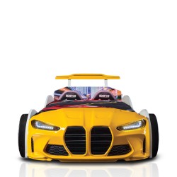 Luxury Premium GTX Kids Racing  Yellow Car Beds wi...